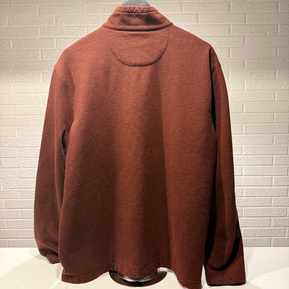 UNTUCKit Mens XXL Pullover Sweater 3 Button Mock Neck Burnt Orange - Picture 2 of 3